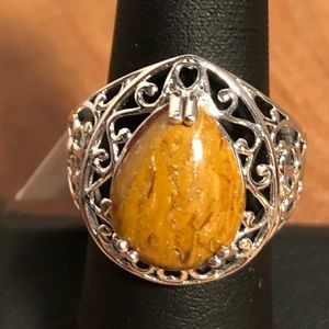 NWT Karis Indian Script Stone Openwork Ring Size 7